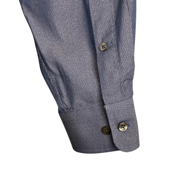 Paul Fredrick Long Sleeve Dress Shirt, Gray Textured, Size Large, 100% Cotton - Picture 4 of 6